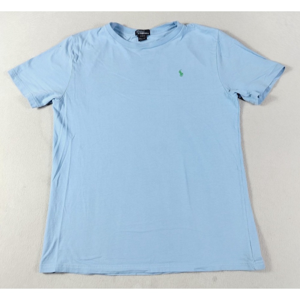 Vintage Polo Ralph Lauren Shirt Boys XL 18-20 Blue Pony Logo Casual Distressed